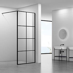 Pivot shower screen black glass shower door supplier HG-D086  Pivot shower screen black glass shower door supplier HG-D086